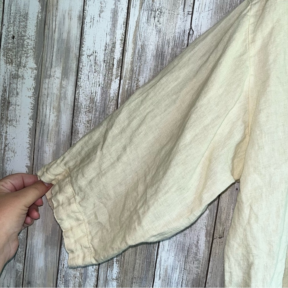Zara 100% Linen Matching Set Sand Beige Oversized Shirt Shorts Co Ord Size S - Picture 3 of 11